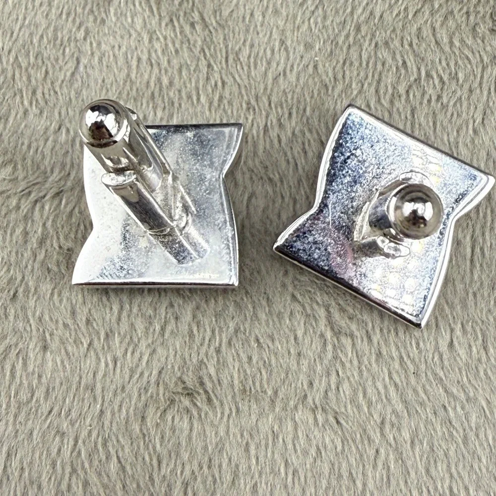 Vintage Cufflinks Lot of 3 One Signed Blue